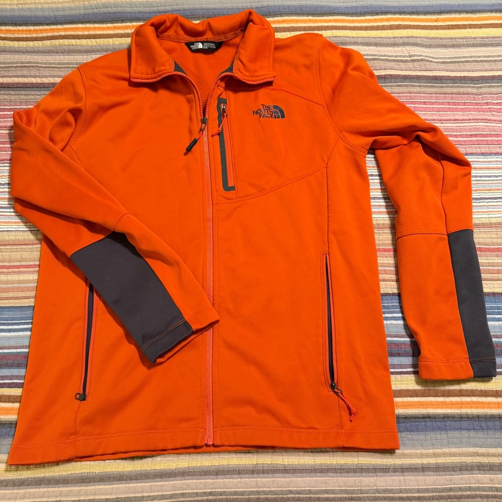 The North Face Orange Fleece Zip Up Jacket Mens M Medium‎ Outdoor Activewear